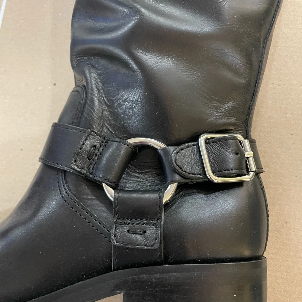 Dolce Vita Black Heeled Boots with Buckle Detail - Picture 2 of 9